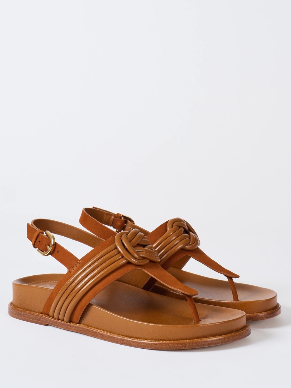 Alexandre Birman Vicky Thong Sandals Flats Espresso Nude Brown Leather 41 10